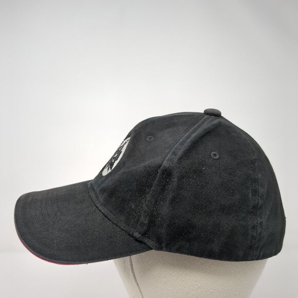 FHB Slideback Hat Black One Size Adjustable Embroidered Vented Holes 6 Panel - Picture 3 of 7